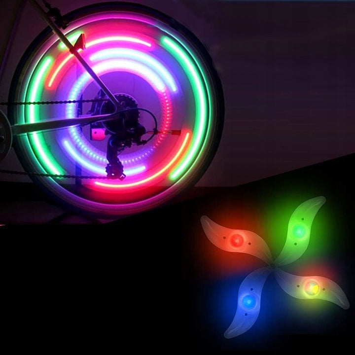 LED BICYCLE LIGHT BICYCLE WHEEL COVER GLOWING AT NIGHT BIKE 4pcs Color multicolor