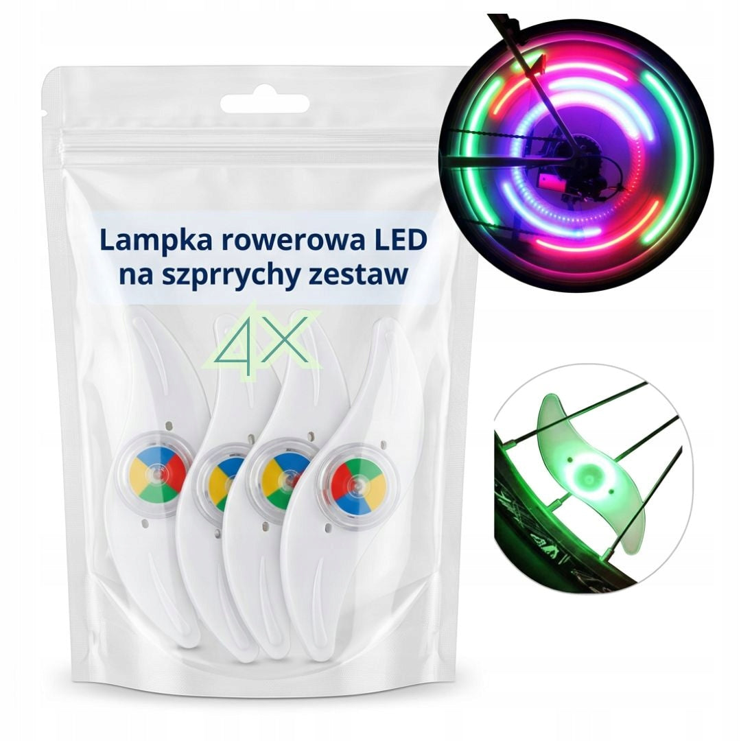 LED BICYCLE LIGHT BICYCLE WHEEL COVER GLOWING AT NIGHT FOR BIKE 4x