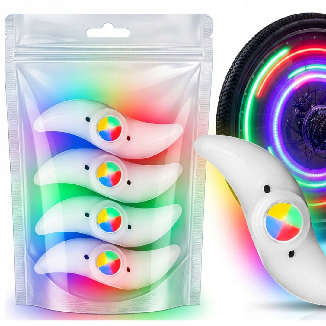 LED BICYCLE LIGHT BICYCLE WHEEL COVER GLOWING AT NIGHT FOR BIKE 4x