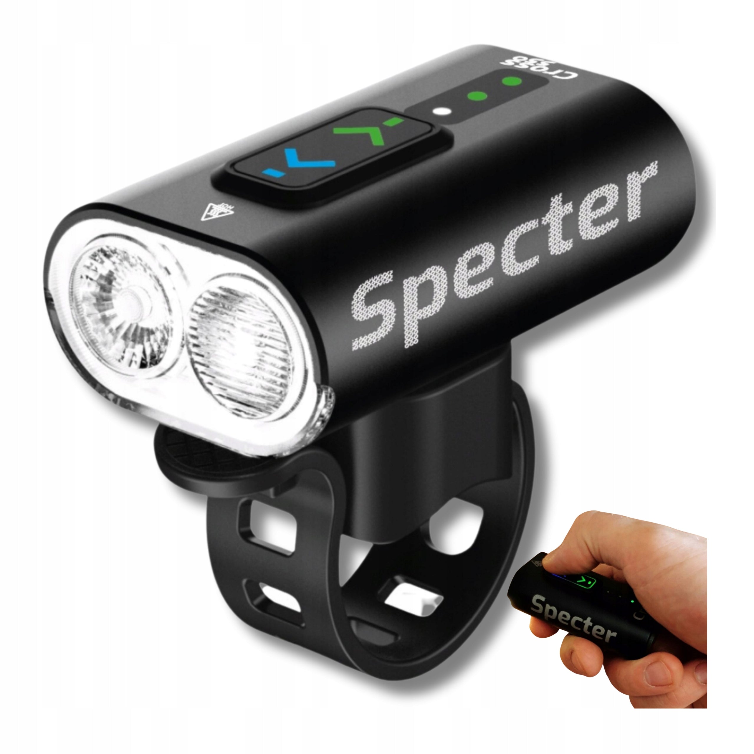 LED BICYCLE LIGHT SPECTER CROSS550 550LM USB C 13 MODES UP TO 12H IP65