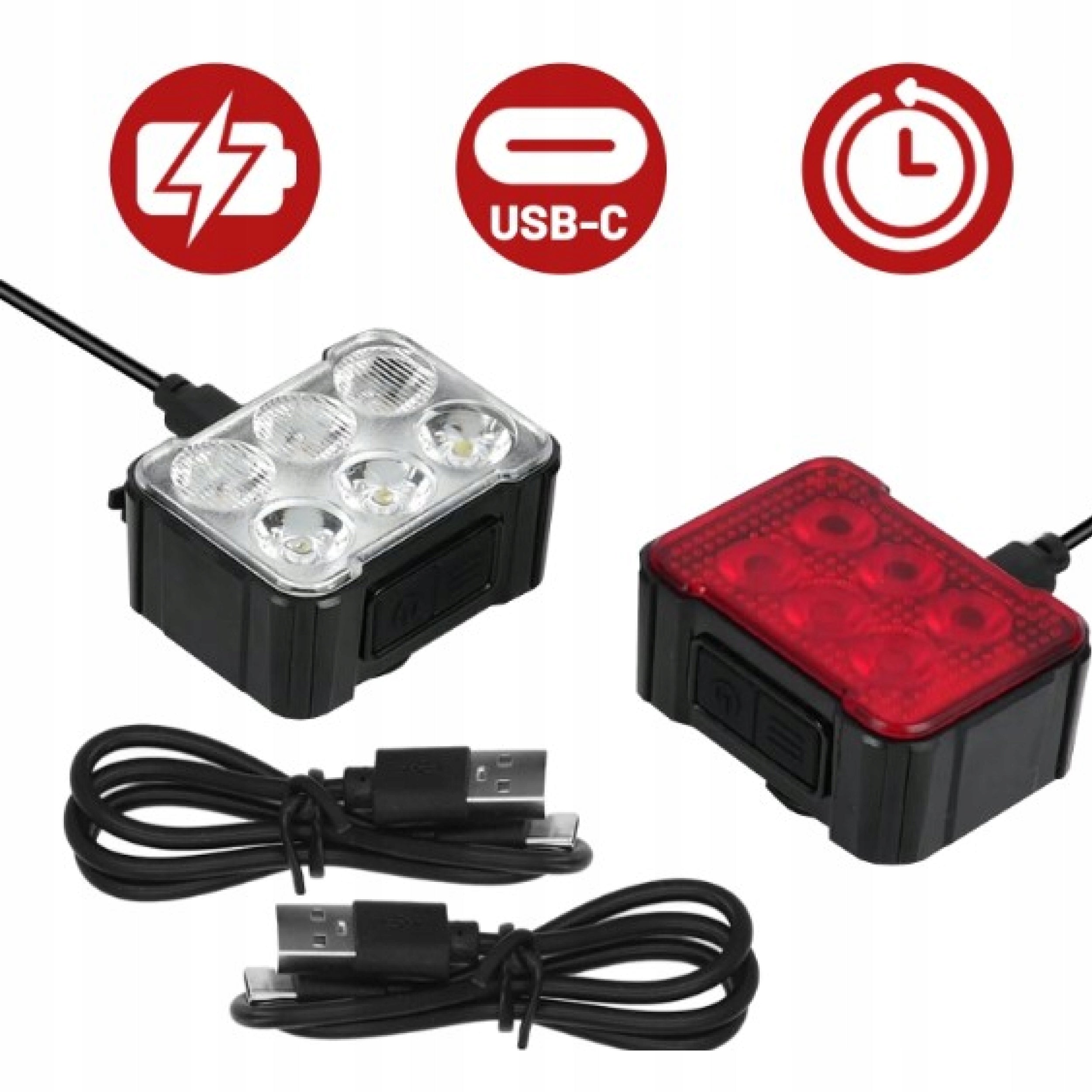 LED BICYCLE LIGHT USB C FRONT REAR Front and Rear Bike Kit Brand no brand