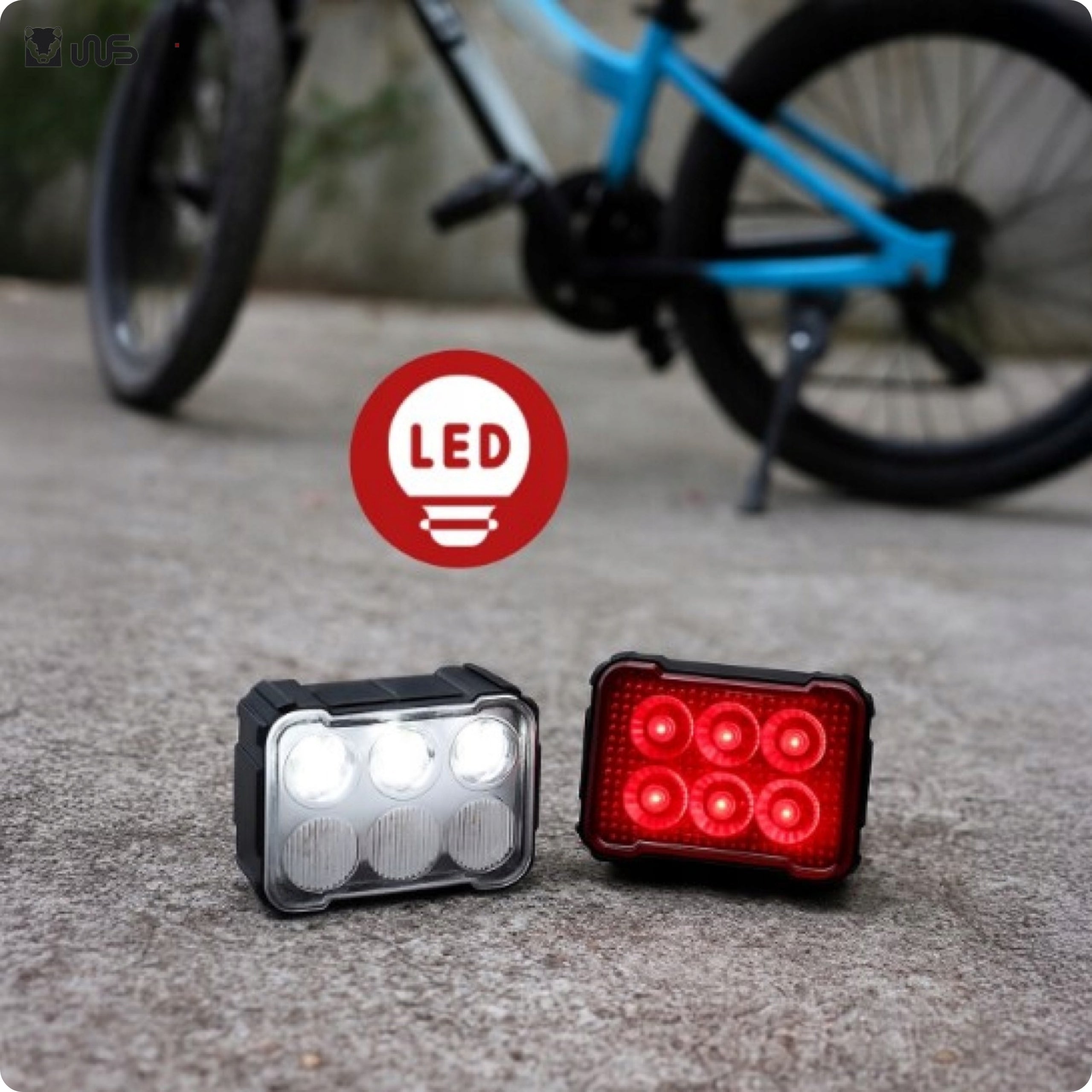 LED BICYCLE LIGHT USB C FRONT REAR Front and Rear Bike Kit Color black