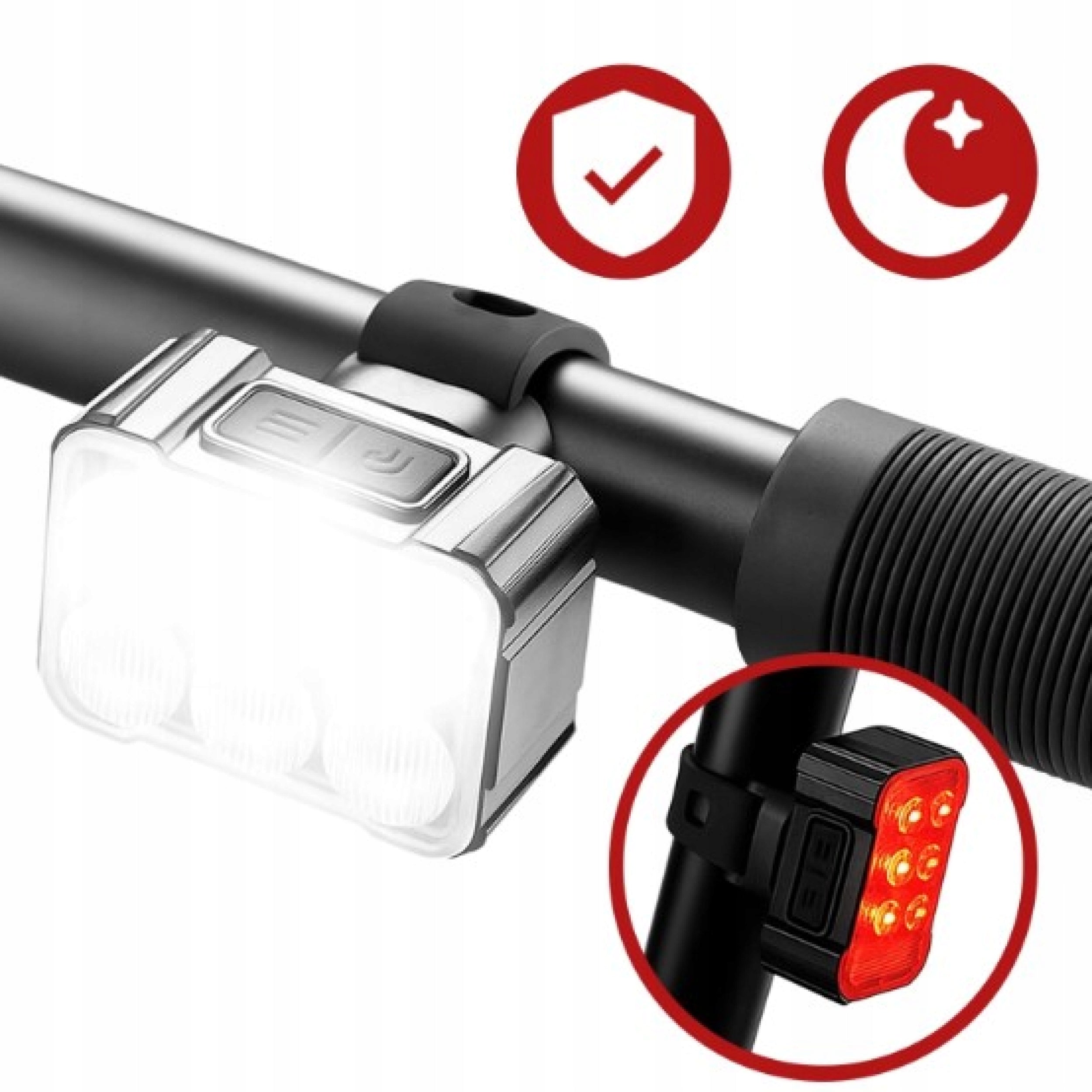 LED BICYCLE LIGHT USB C FRONT REAR Front and Rear Bike Kit Manufacturer code lampki rowerowe led usb c zestaw ipx4