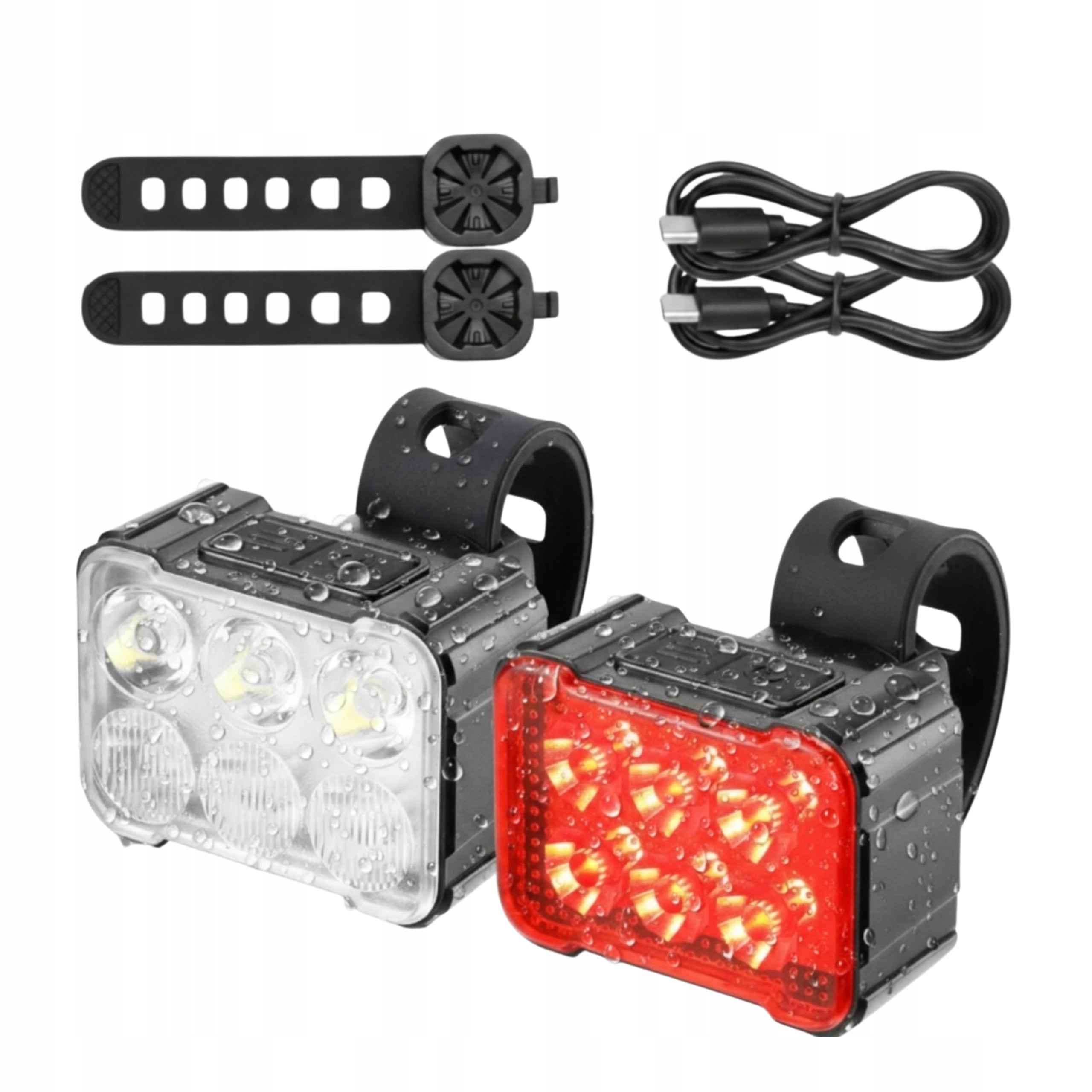 LED BICYCLE LIGHT USB C FRONT REAR Front and Rear Bike Kit