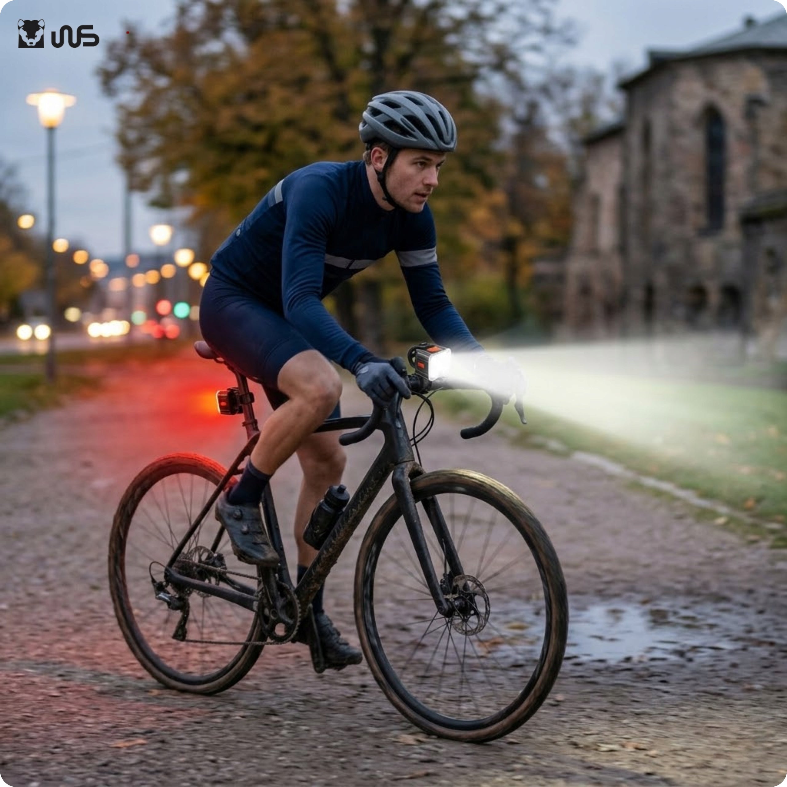 LED BICYCLE LIGHT USB C SET for Front and Rear Waterproof Front Rear Light source LED
