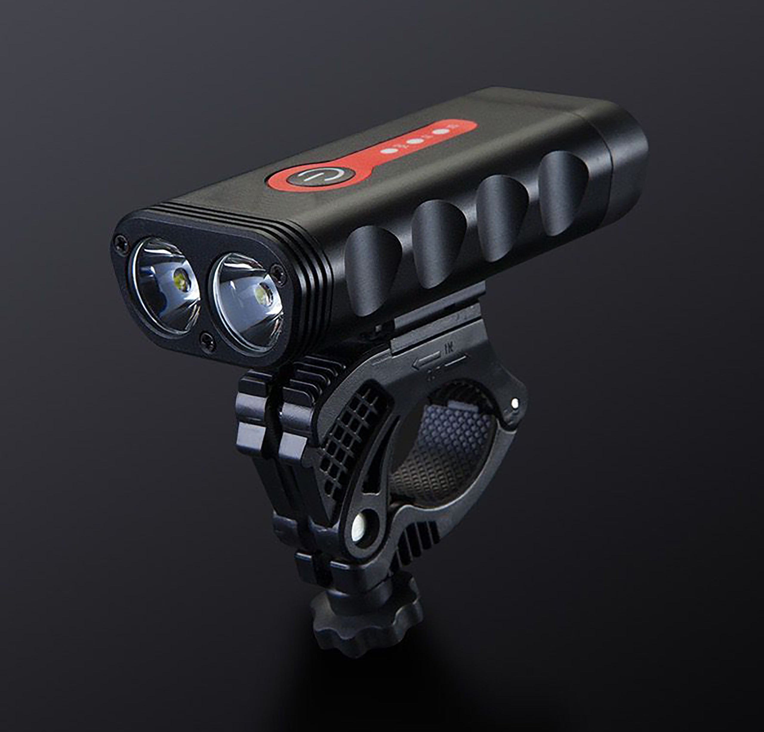LED BIKE LIGHT FRONT 1800 LUMENS STRONG + REAR BICYCLE LIGHTS Color black