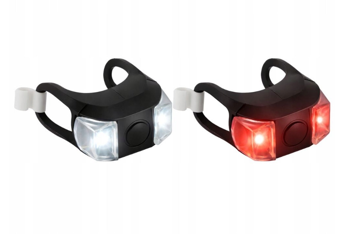 LED BIKE LIGHTS SET 2PCS FRONT REAR WHITE RED SILICONE 3 MODES Manufacturer code 71-169#
