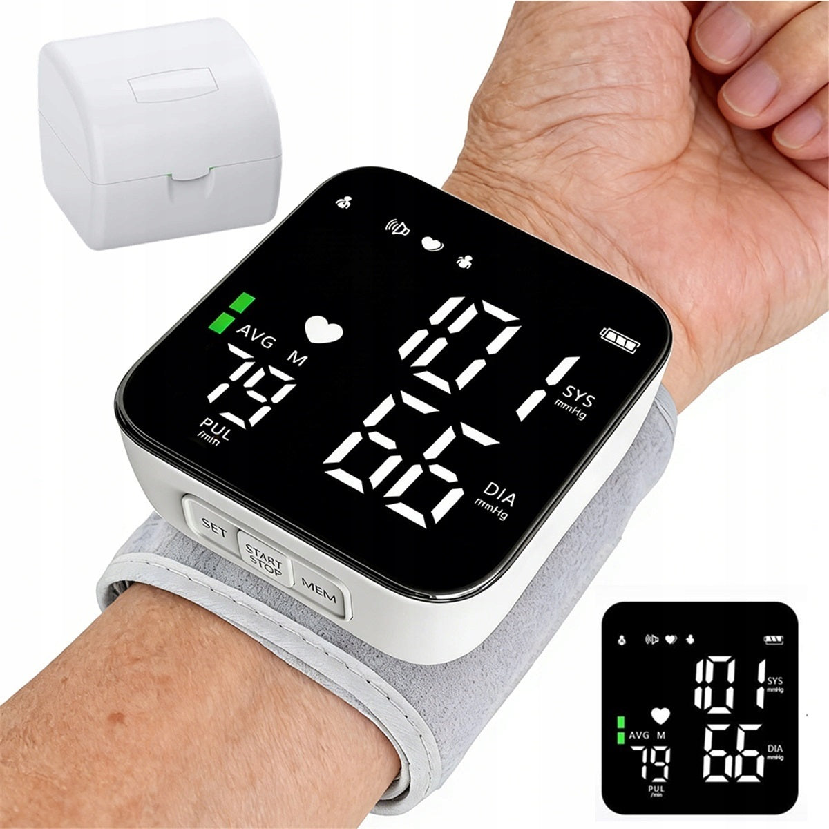 LED BLOOD PRESSURE MONITOR WITH FULL SCREEN DISPLAY AND ADJUSTABLE CUFF Medical device no