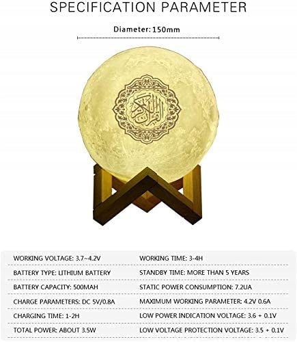 LED Ball Bluetooth Learning Quran KORAN SQ-168 15cm Manufacturer code SQ-168