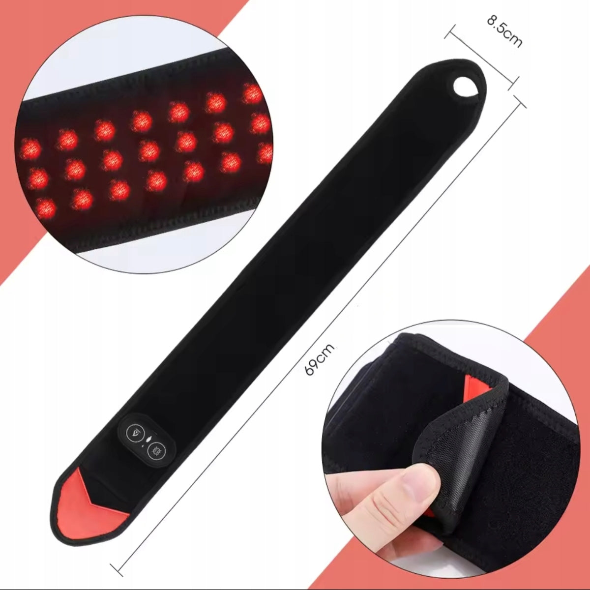LED Belt Red Light Therapy 660nm 850nm Heating And Vibration Na. Packaging status original