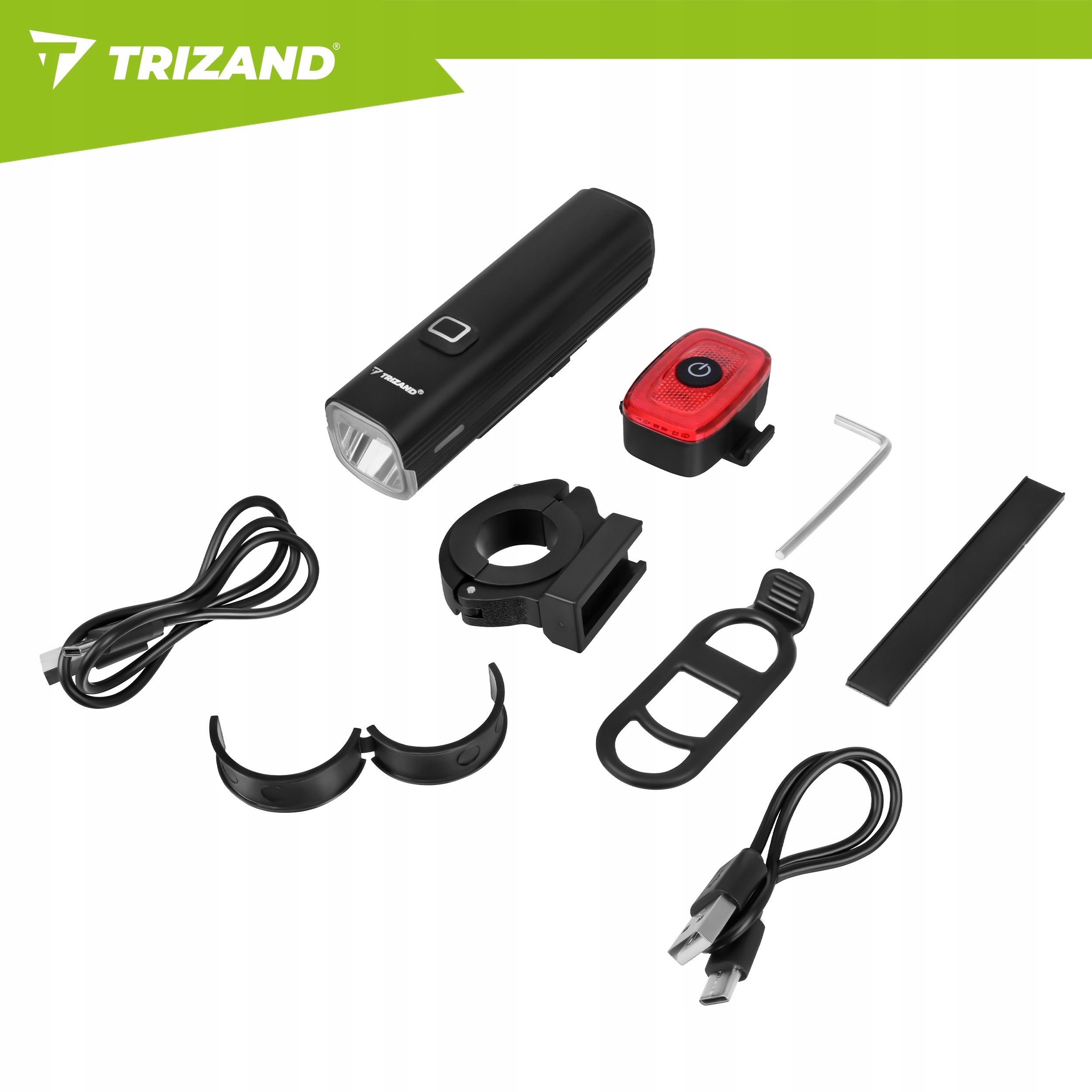 LED Bicycle Light 1000lm Rear Front Powerful Flashlight 4800mAh USB Kit Manufacturer code Lampka rowerowa LED 1000lm + tylna lampa
