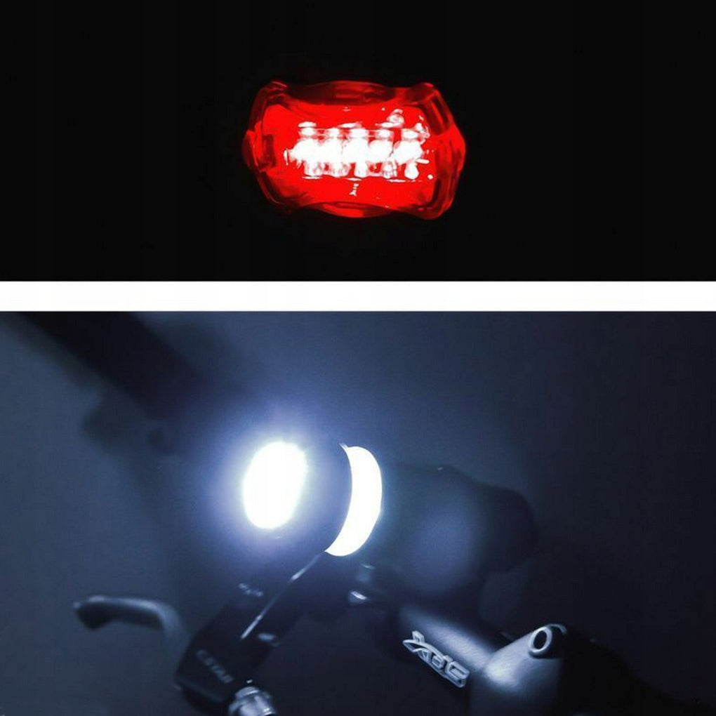 LED Bike Flashlight Set Front + Rear Lamps Brand Power Beam