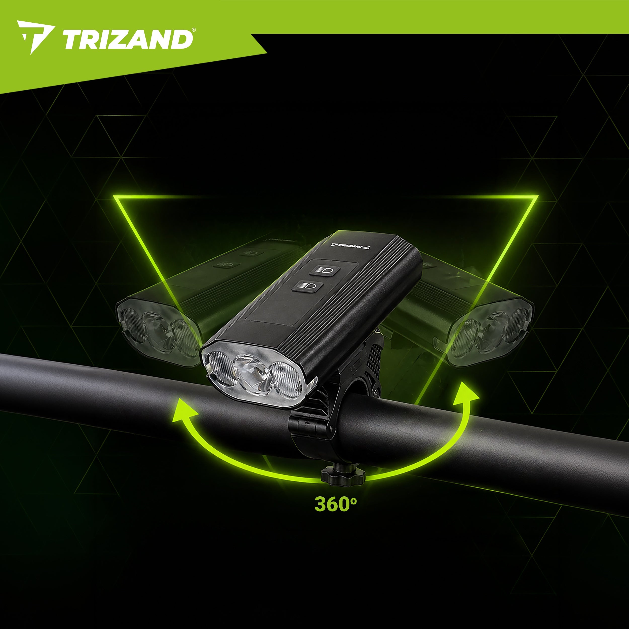 LED Bike Light 1300lm Rear Front Powerful Flashlight 5200mAh USB Kit Manufacturer code Lampka rowerowa LED 1300lm + tylna Trizand
