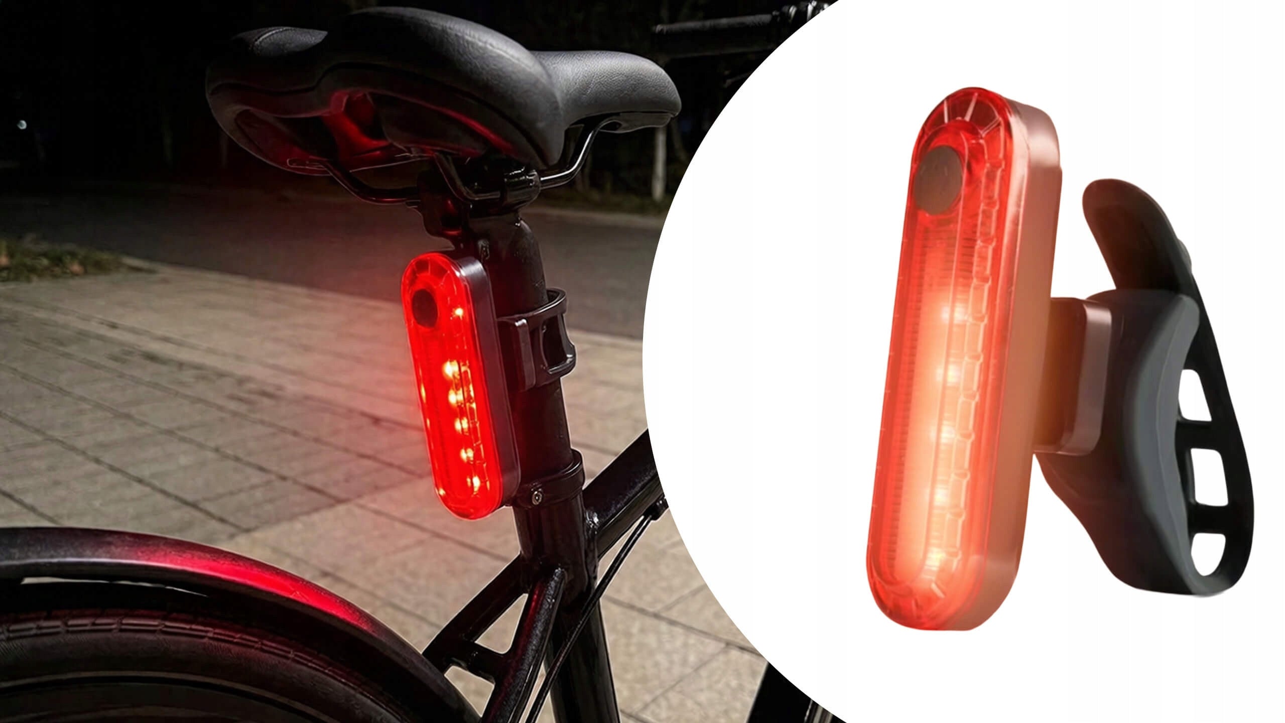 LED Bike Light Front Rear USB Rechargeable Flashlight Kind set