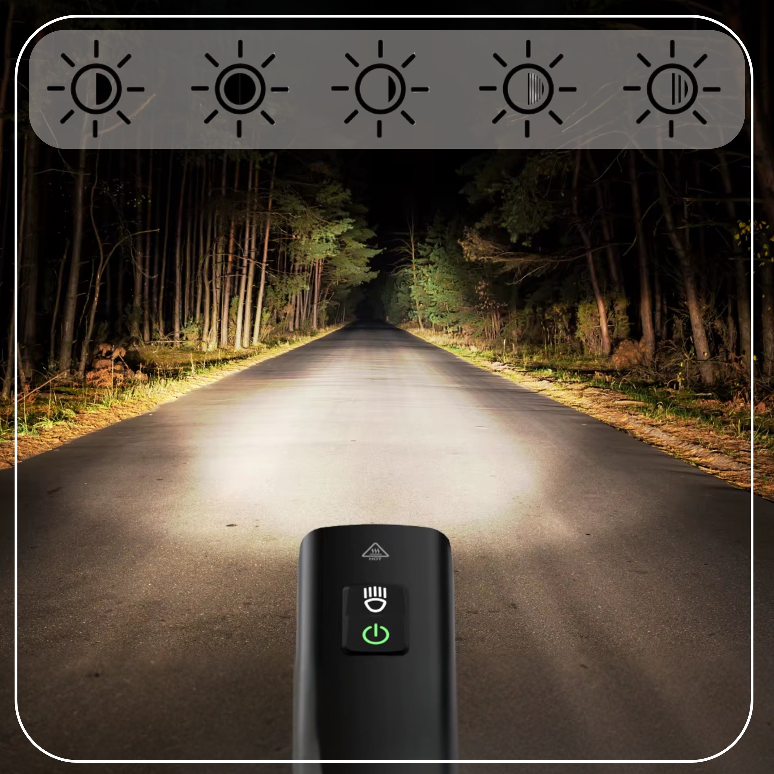 LED Bike Light Strong Light 2200lm Lighting 5 Modes Powerbank 2in1 Light beam 2200 lm