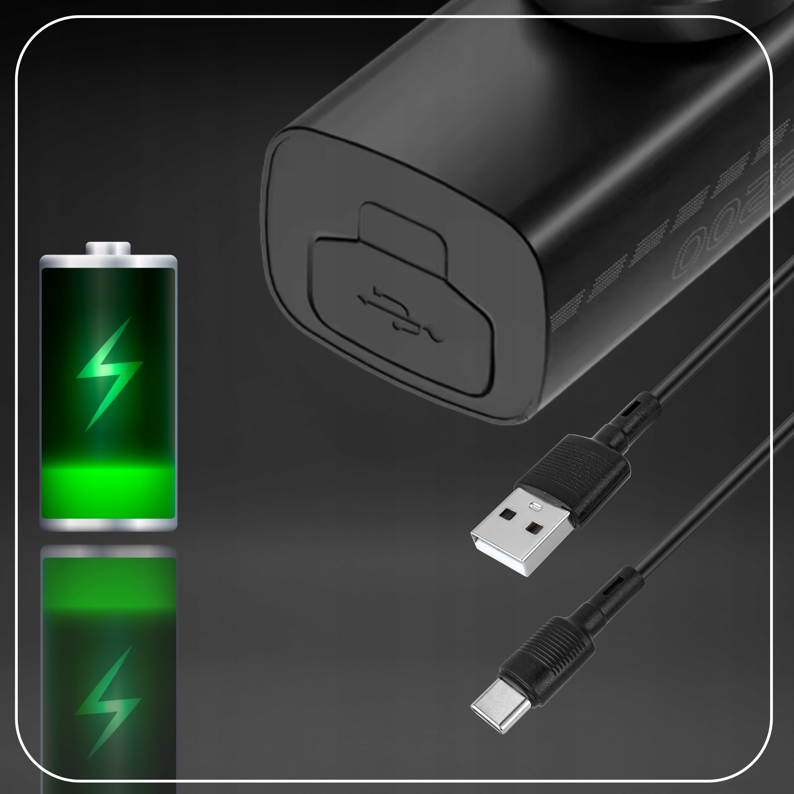LED Bike Light Strong Light 2200lm Lighting 5 Modes Powerbank 2in1 Manufacturer code Lampka rowerowa Led Premium 2200 Sora Hakuri