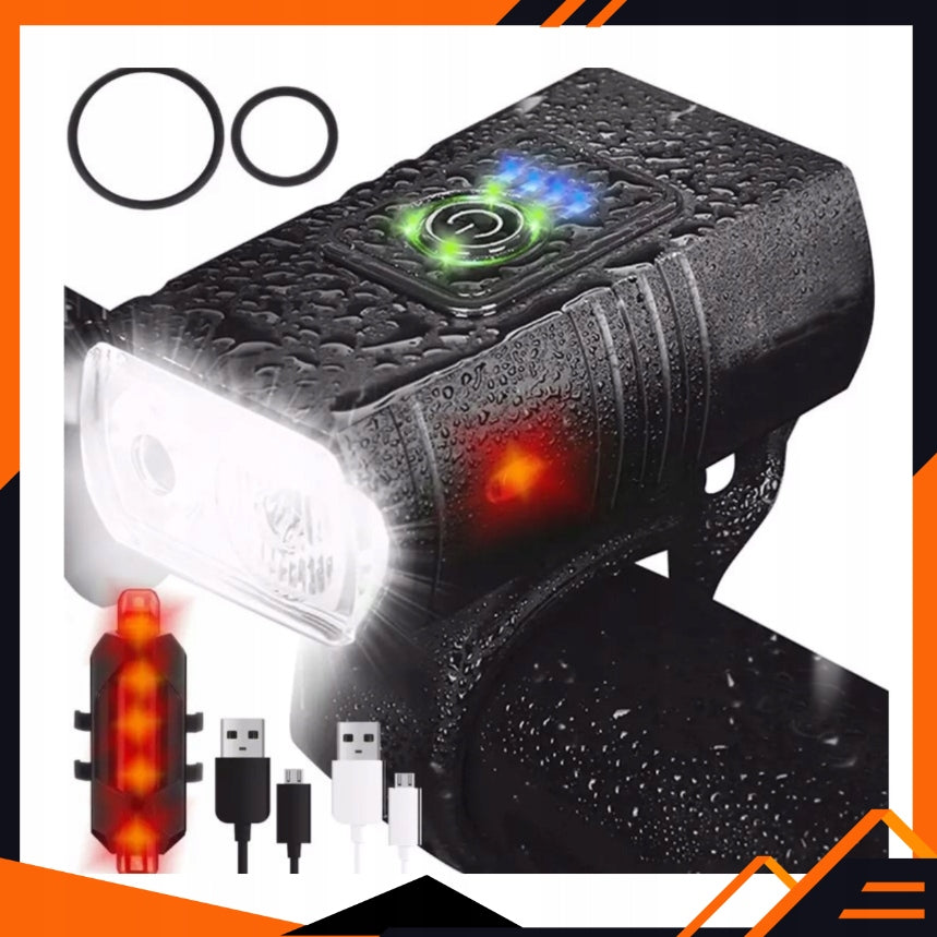 LED Bike Light Very Strong Waterproof USB Rechargeable + Freebie Rear Manufacturer code Lampka Rowerowa LED