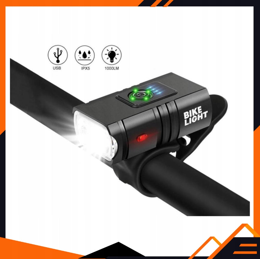 LED Bike Light Very Strong Waterproof USB Rechargeable + Freebie Rear Packaging status original
