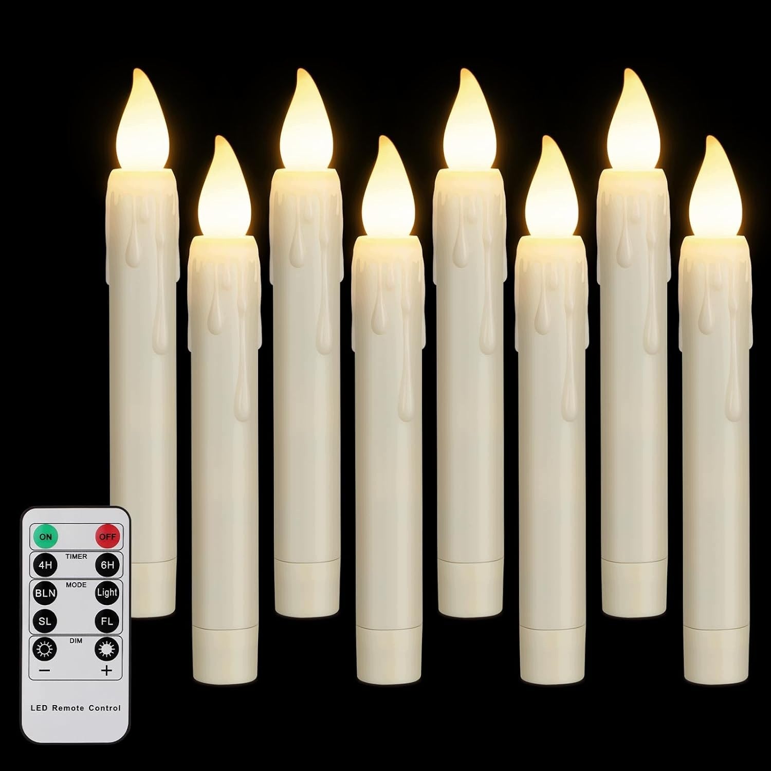 LED CANDLES REMOTE CONTROL TIMER WARM WHITE DIMMING 17CM