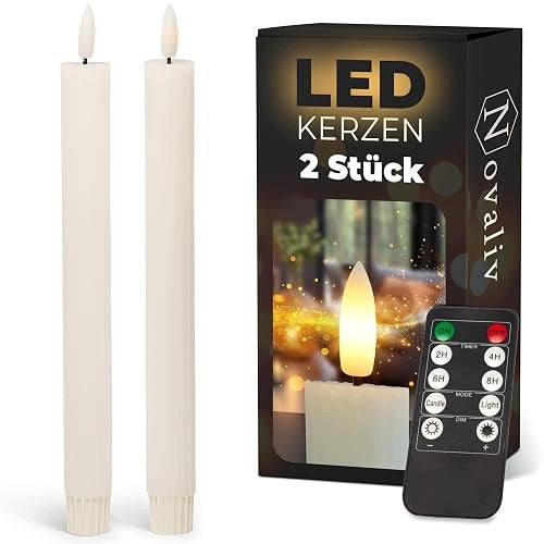 LED CANDLES WAX WHITE TIMER 6H INTERIOR DECORATION GIFT 2 PCS FOR HOME Brand no brand