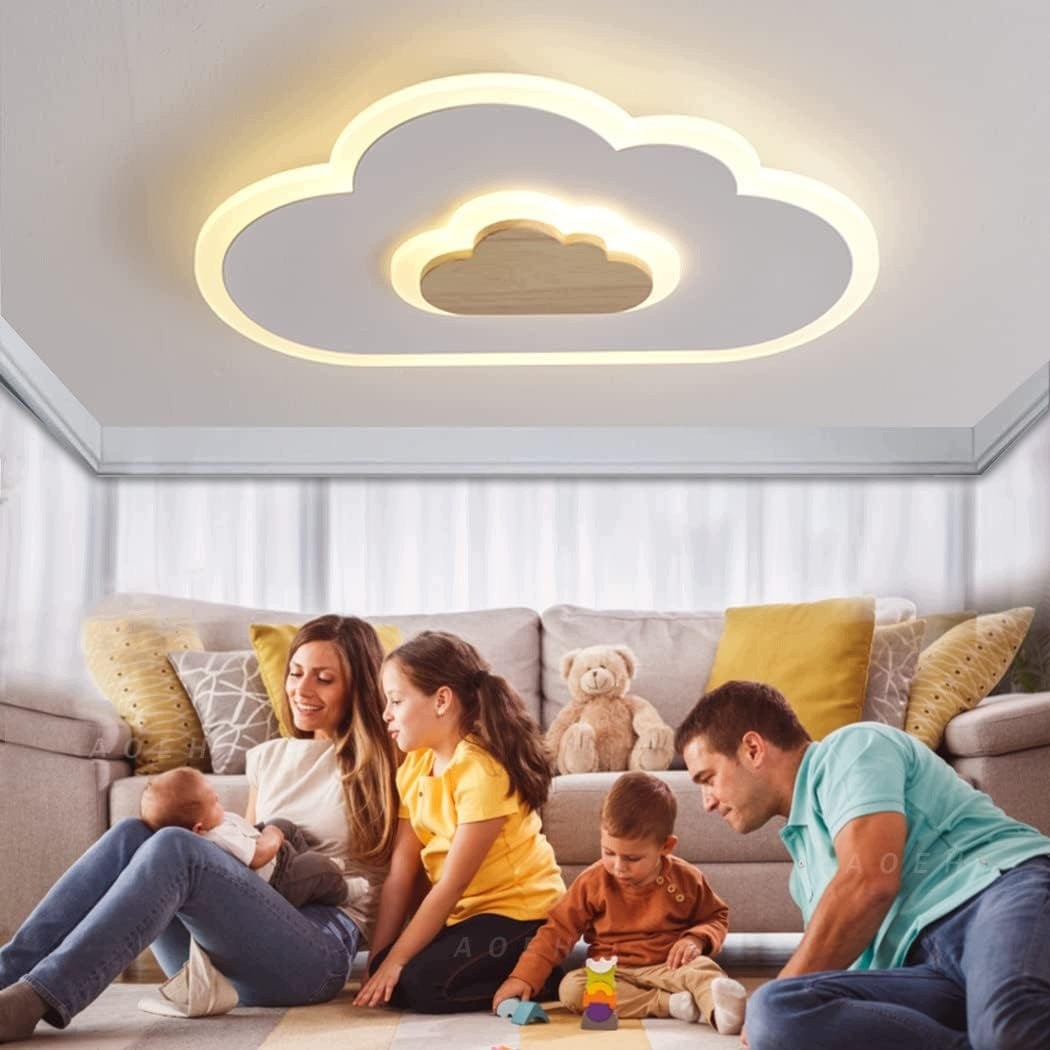 LED CEILING LAMP CLOUD WHITE DIMMABLE REMOTE CONTROL FOR CHILDREN'S ROOM