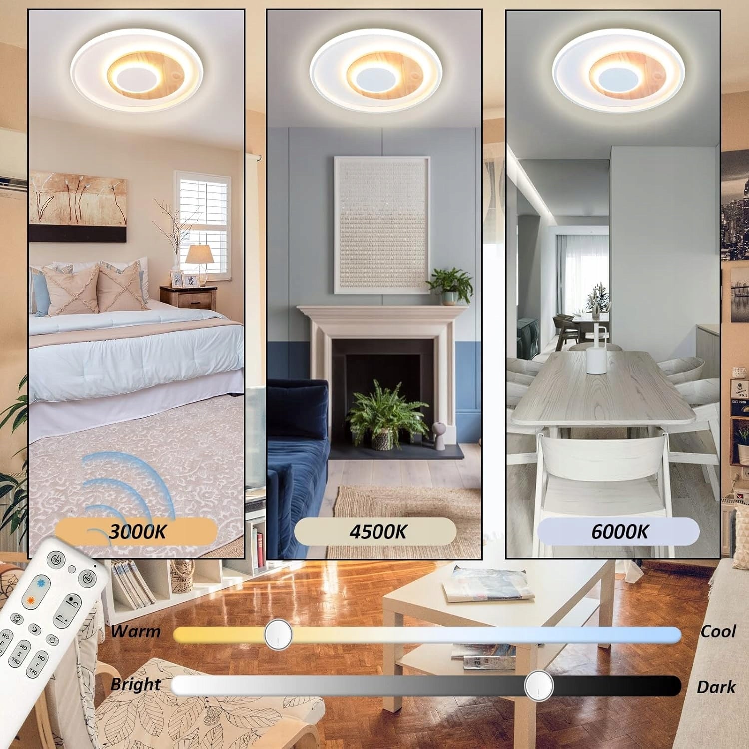 LED CEILING LIGHT DIMMABLE WOODEN REMOTE CONTROL Brand no brand