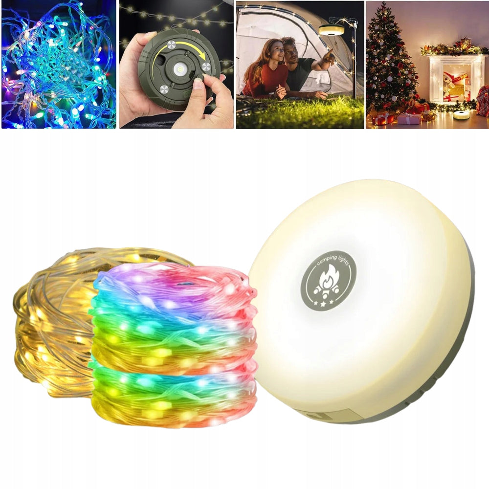 LED Camping Light Chain 10m RGB Waterproof Portable