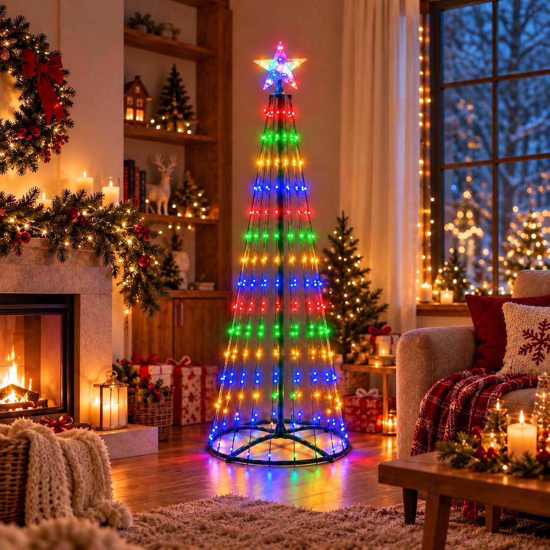 LED Christmas Tree 1,8m 269LED 2700K + RGB IP44 Green