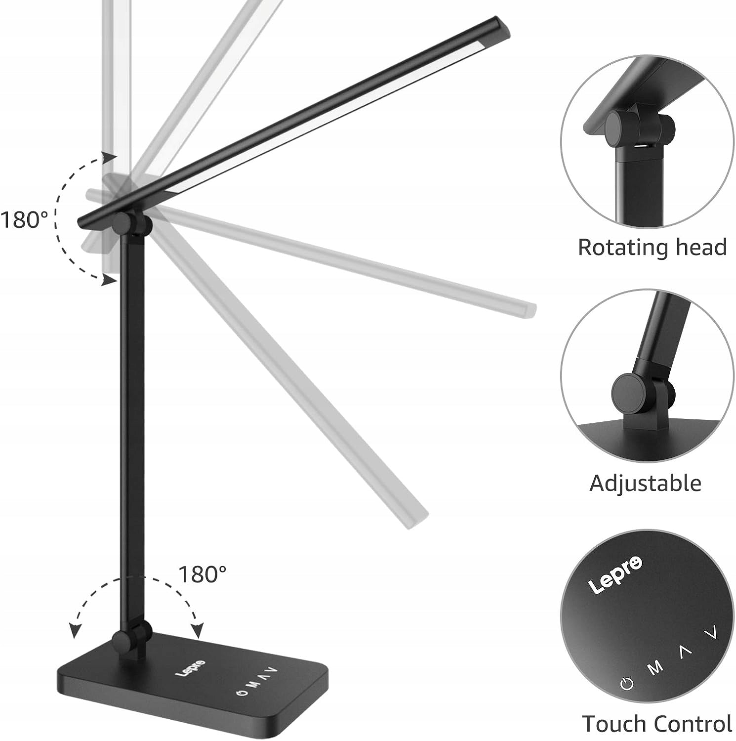 LED DESK LAMP 3 COLORS 5 BRIGHTNESS LEVELS DIMMING EYE PROTECTION Brand no brand