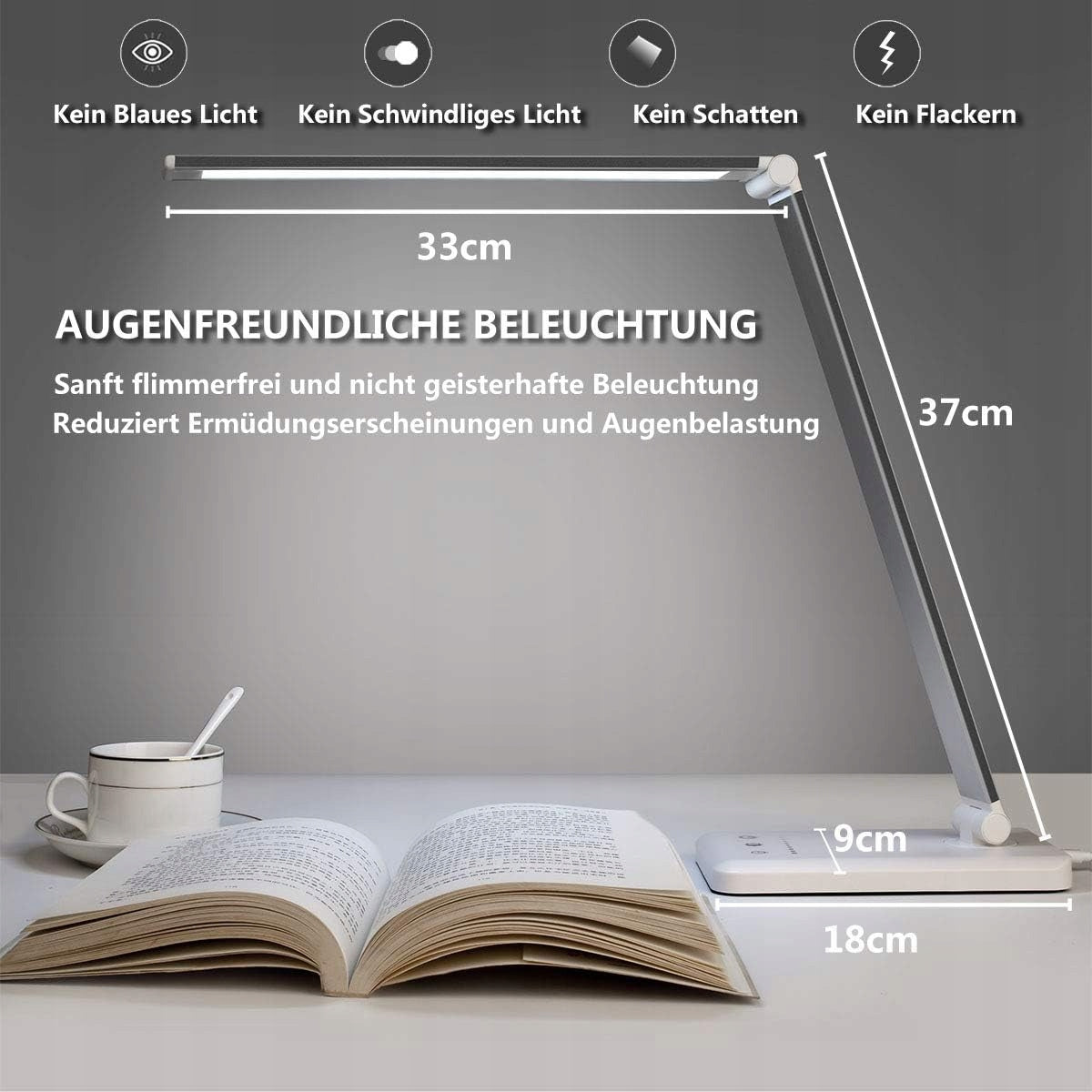 LED DESK LAMP DIMMABLE 5 COLORS USB NIGHT READING Brand no brand
