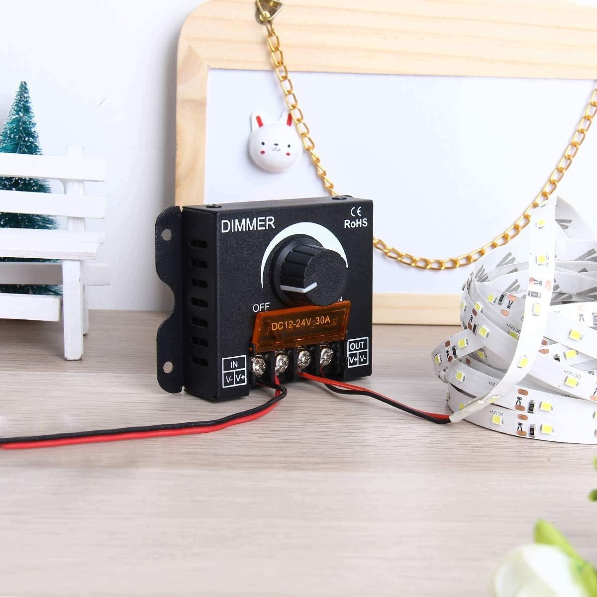 LED DIMMER CONTROLLER 12V-24V 30A SINGLE COLOR TAPE MANUAL SWITCH Packaging status original