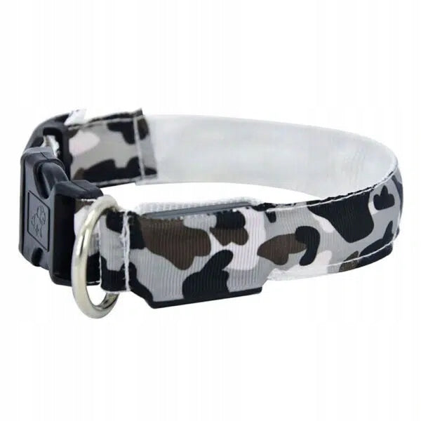 LED Dog Collar MORO S White BATTERY OPERATED