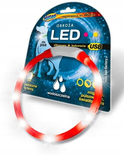 LED Dog Collar Size M USB Charged Visible at Night 40cm COLORS Manufacturer code 0010867