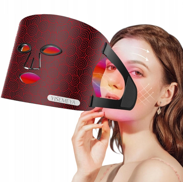 LED EMS Face Mask Light Therapy 4 Colors Silicone Red