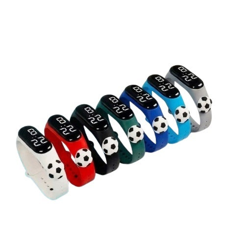 LED Electronic Watch for Kids - Soccer Ball Design. Color Mix