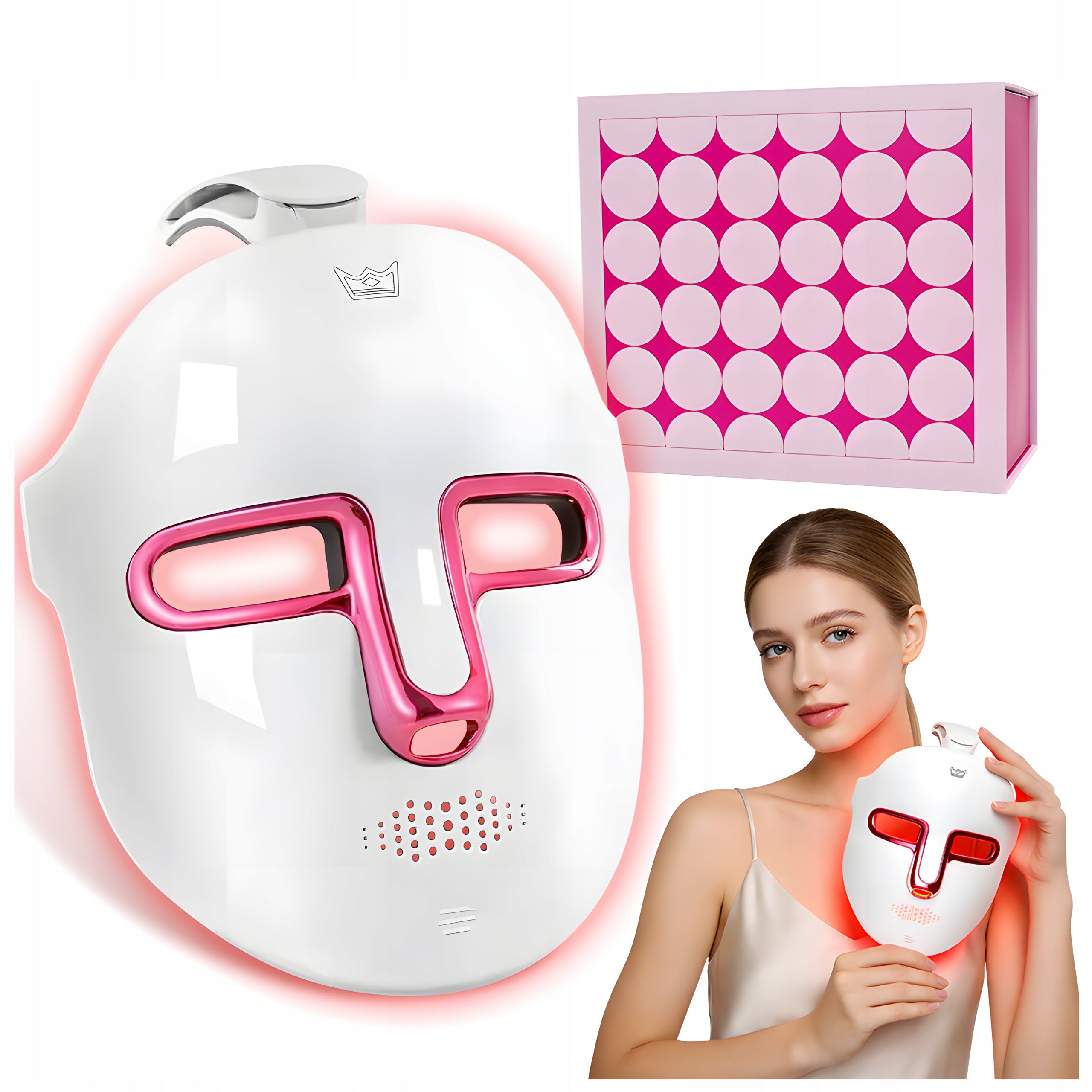 LED FACE MASK AGAINST SKIN AGING RED LIGHT THERAPY