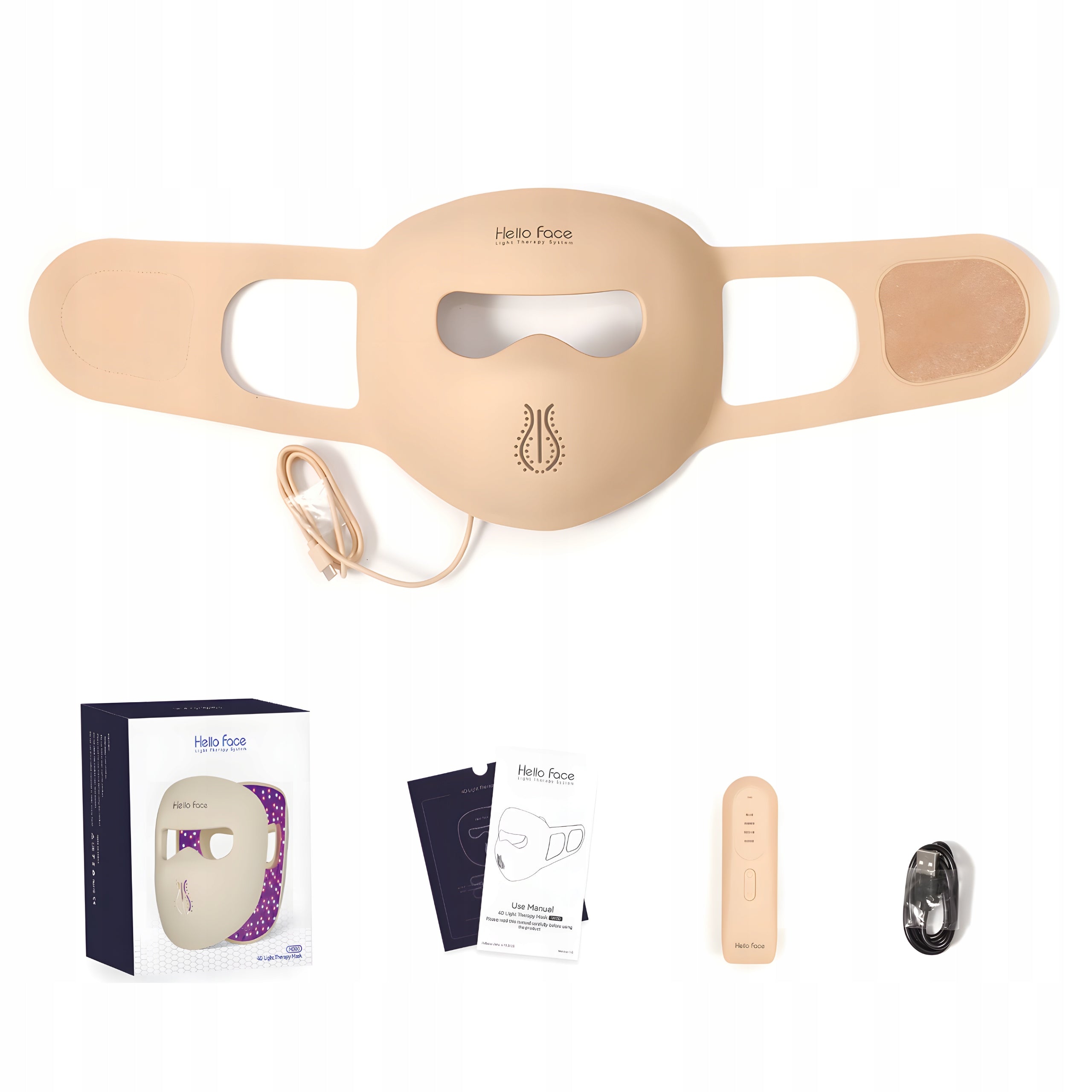 LED FACE MASK HALLO FACE ANATOMICAL PHOTOTHERAPY LIGHT 311 LEDS Packaging status original