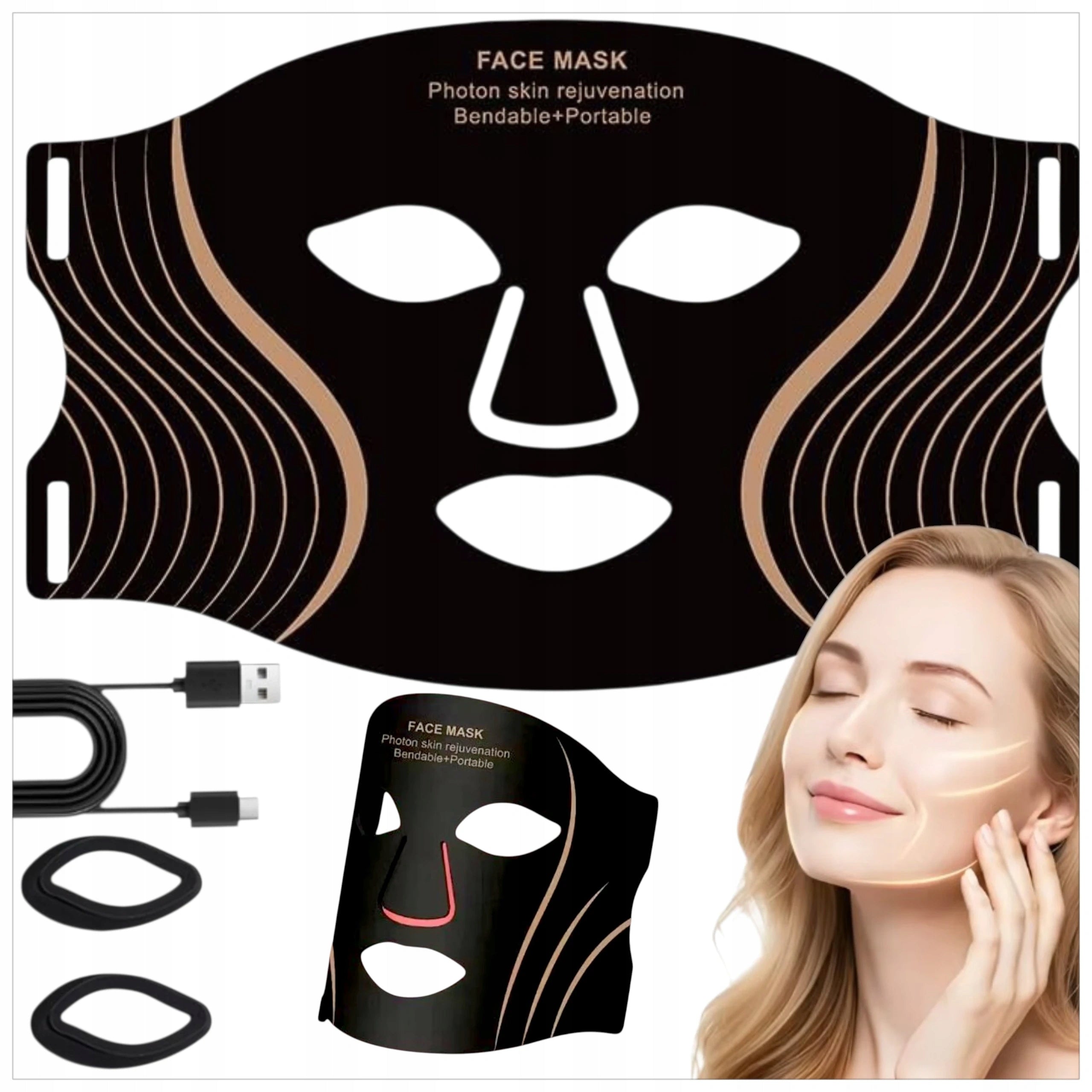 LED FACE MASK HOME SPA 7 COLORS LIGHT THERAPY PHOTON THERAPY