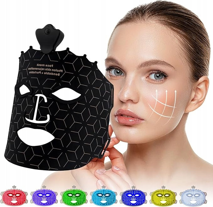 LED FACE MASK LIGHT THERAPY 7 COLORS RED LIGHT REJUVENATION