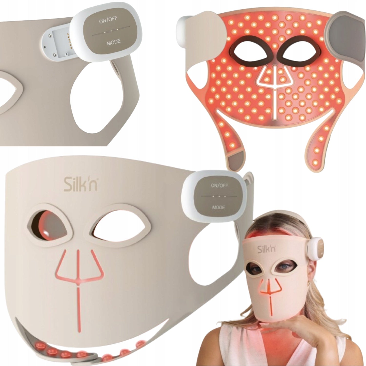 LED FACE MASK SILK'N PRO WIRELESS PHOTON LIGHT THERAPY 7in1