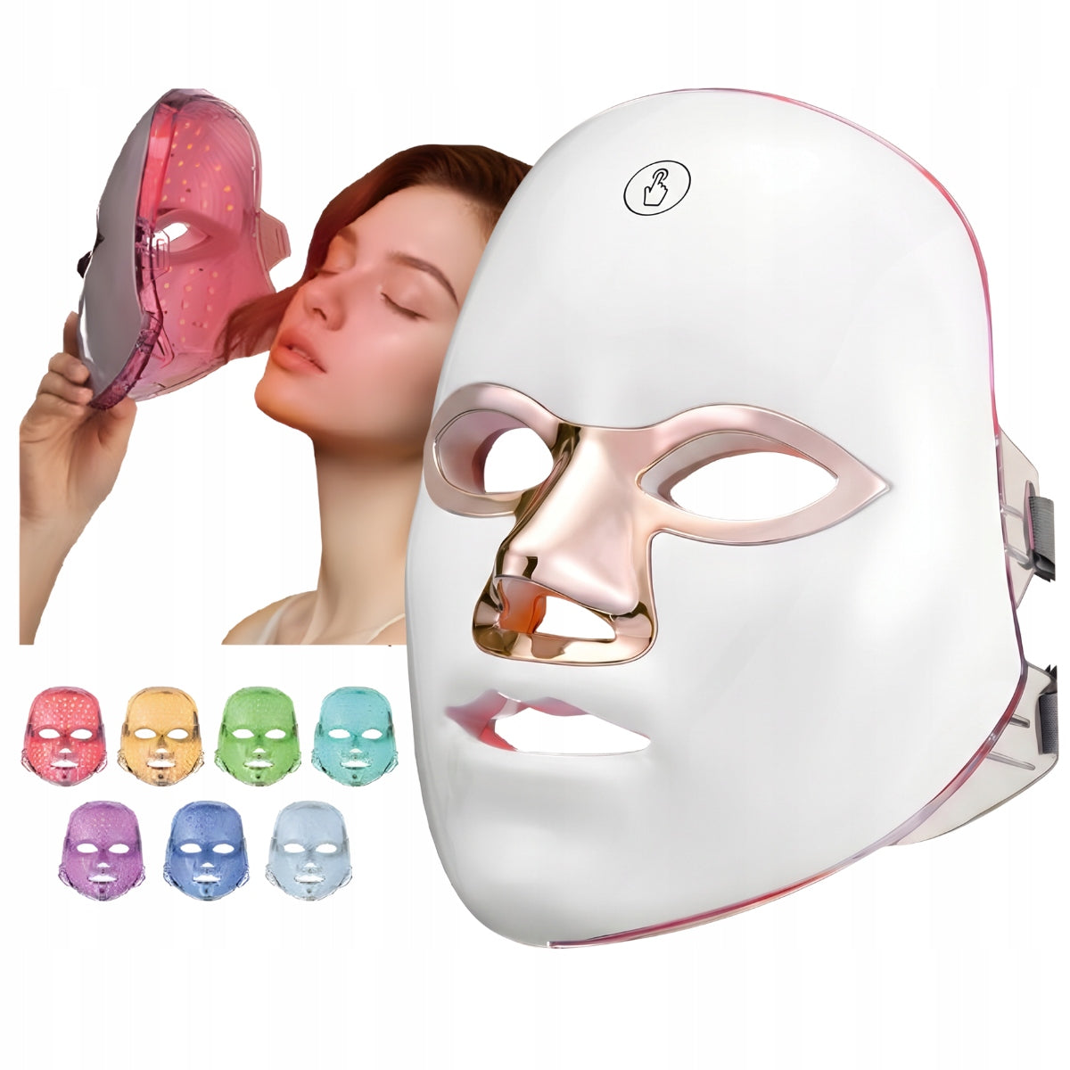 LED FACE MASK STIMULATING THE REGENERATION OF SKIN TISSUE WITH RED LIGHT