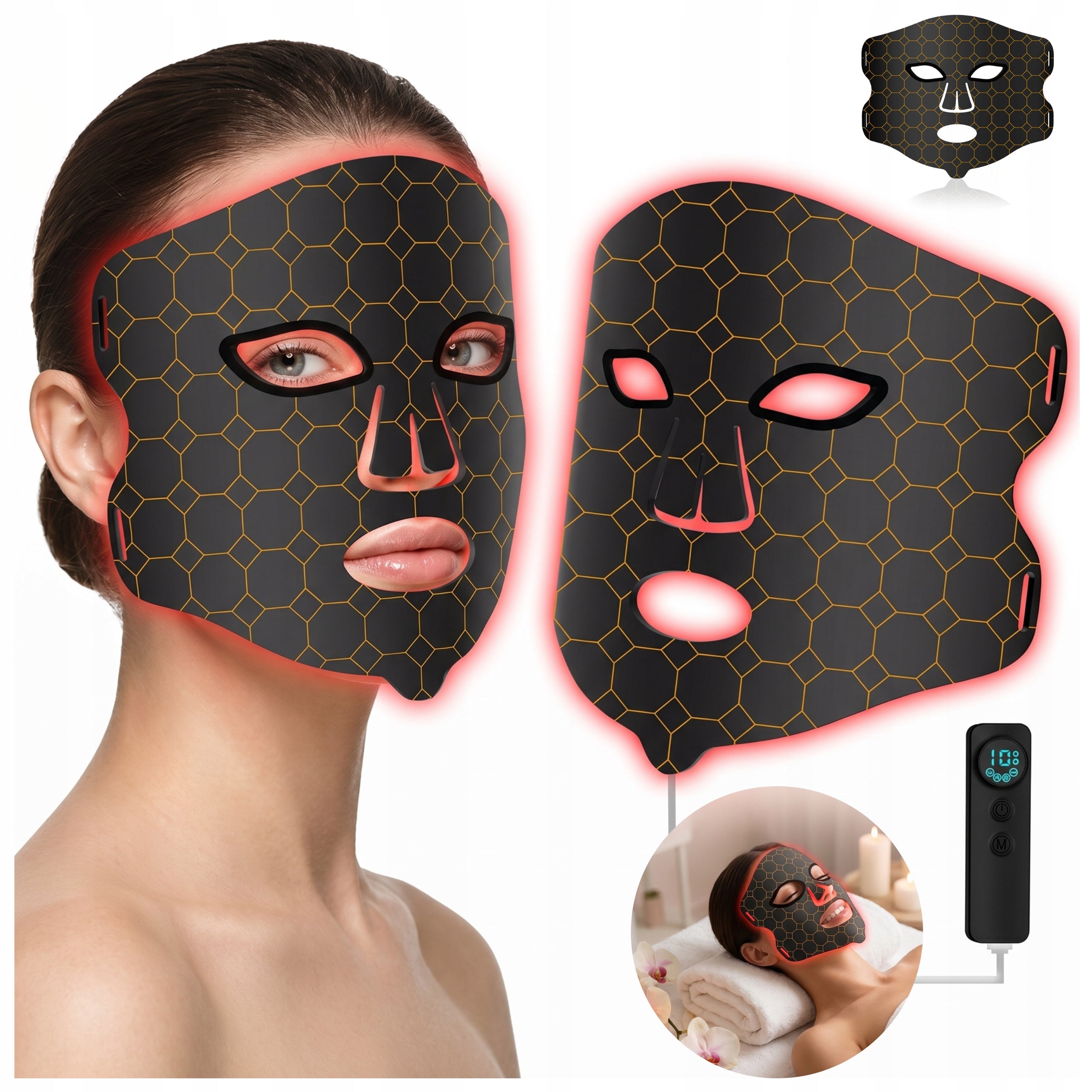 LED FACE MASK TO ELIMINATE DISCOLORATION ON ACNE LED VIBRATION