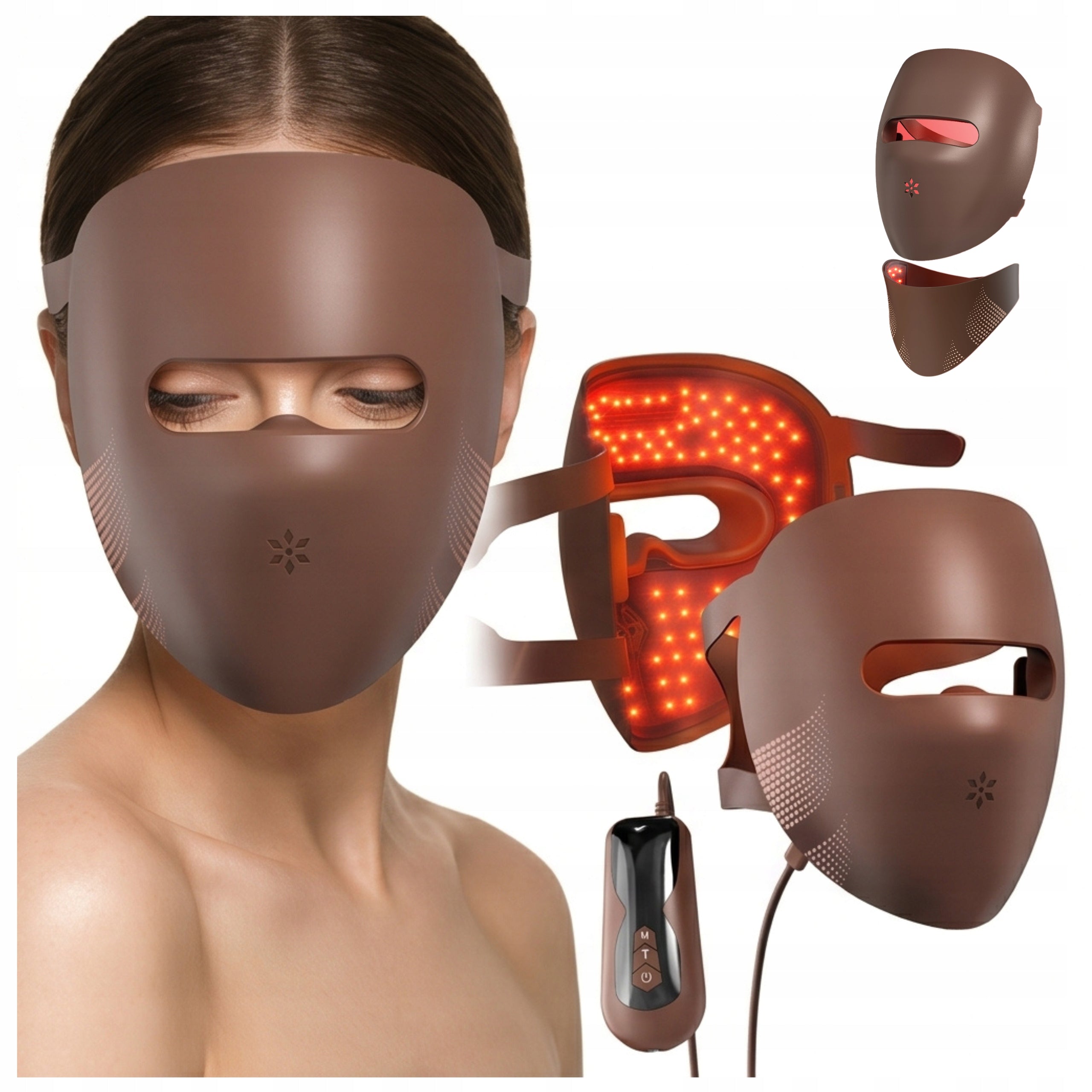 LED FACE MASK WITH NECK COLLAR PHOTOTHERAPY 9D, 328+212 LED