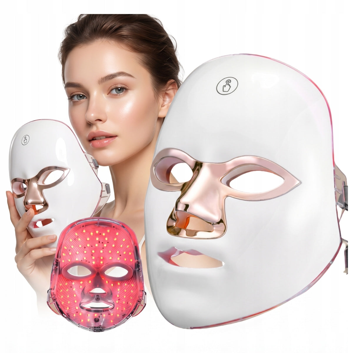 LED FACE MASK WITH RED LIGHT TO STIMULATE COLLAGEN PRODUCTION