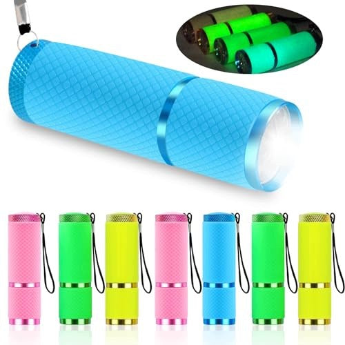 LED FLASHLIGHT FOR KIDS SET OF 8 PIECES MINI COLOR LIGHT FOR birthday Brand no brand
