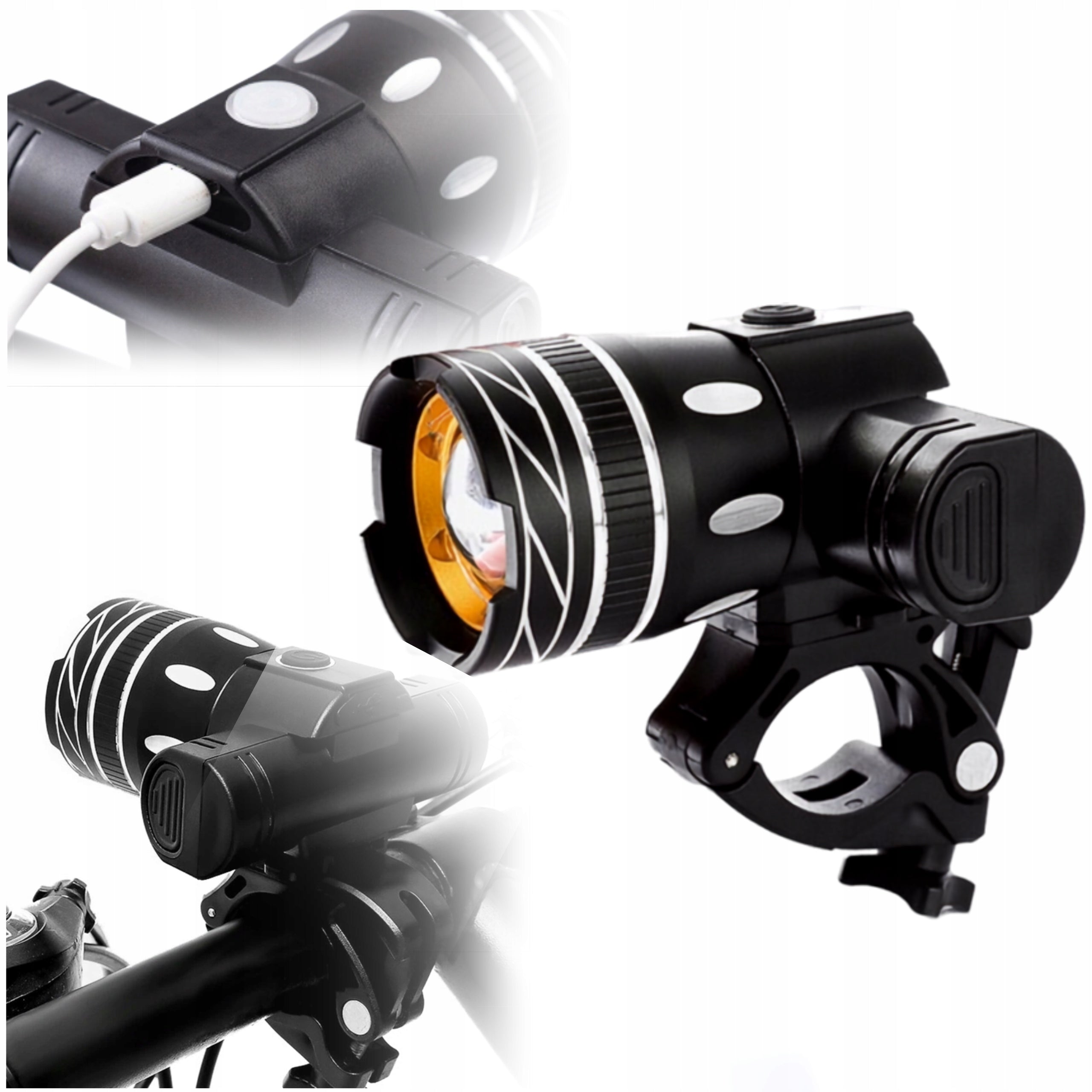LED FLASHLIGHT USB BICYCLE STRONG WATERPROOF XML-T6 CREE