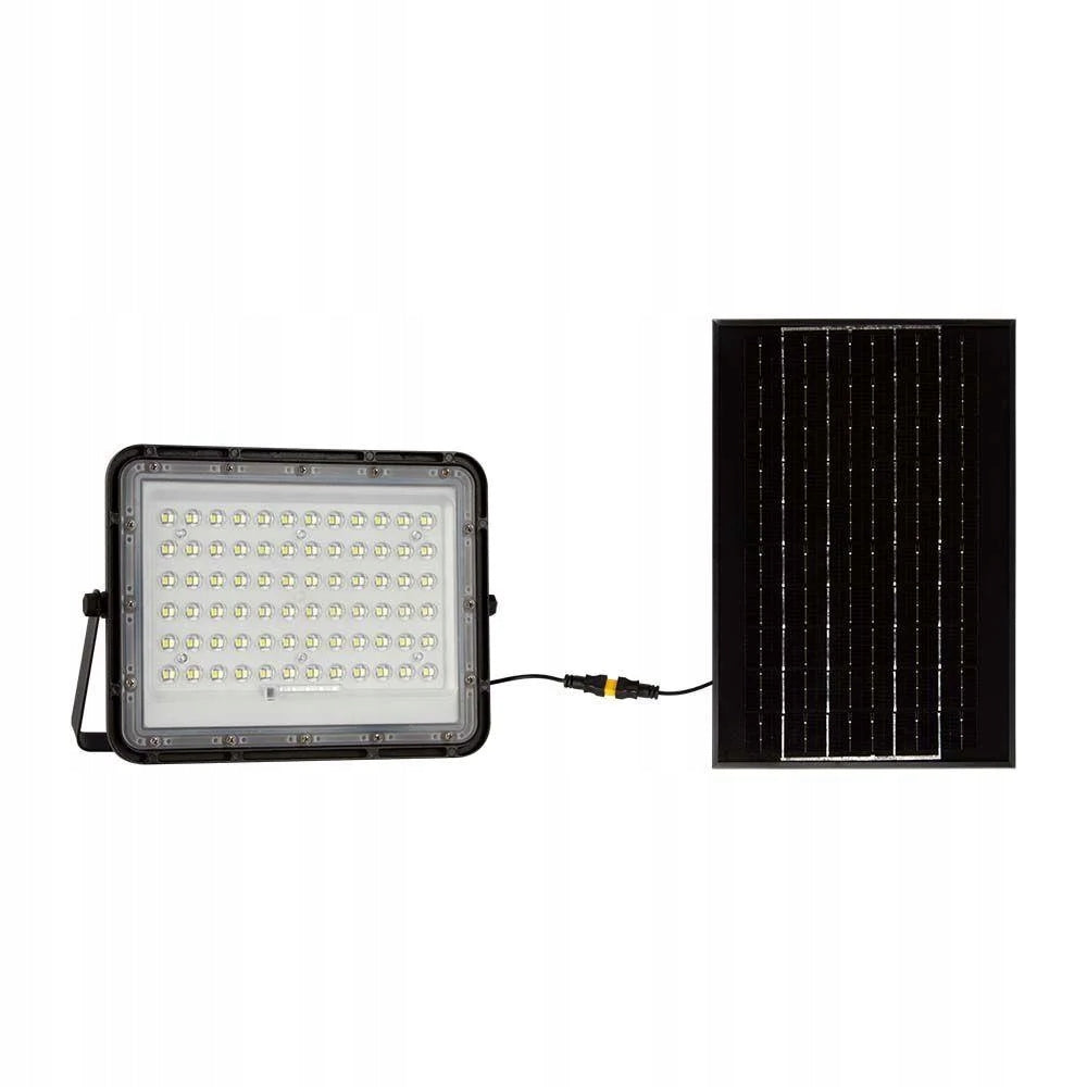 LED FLOODLIGHT 15W 4000K BLACK DUSK SENSOR SOLAR PANEL V-TAC