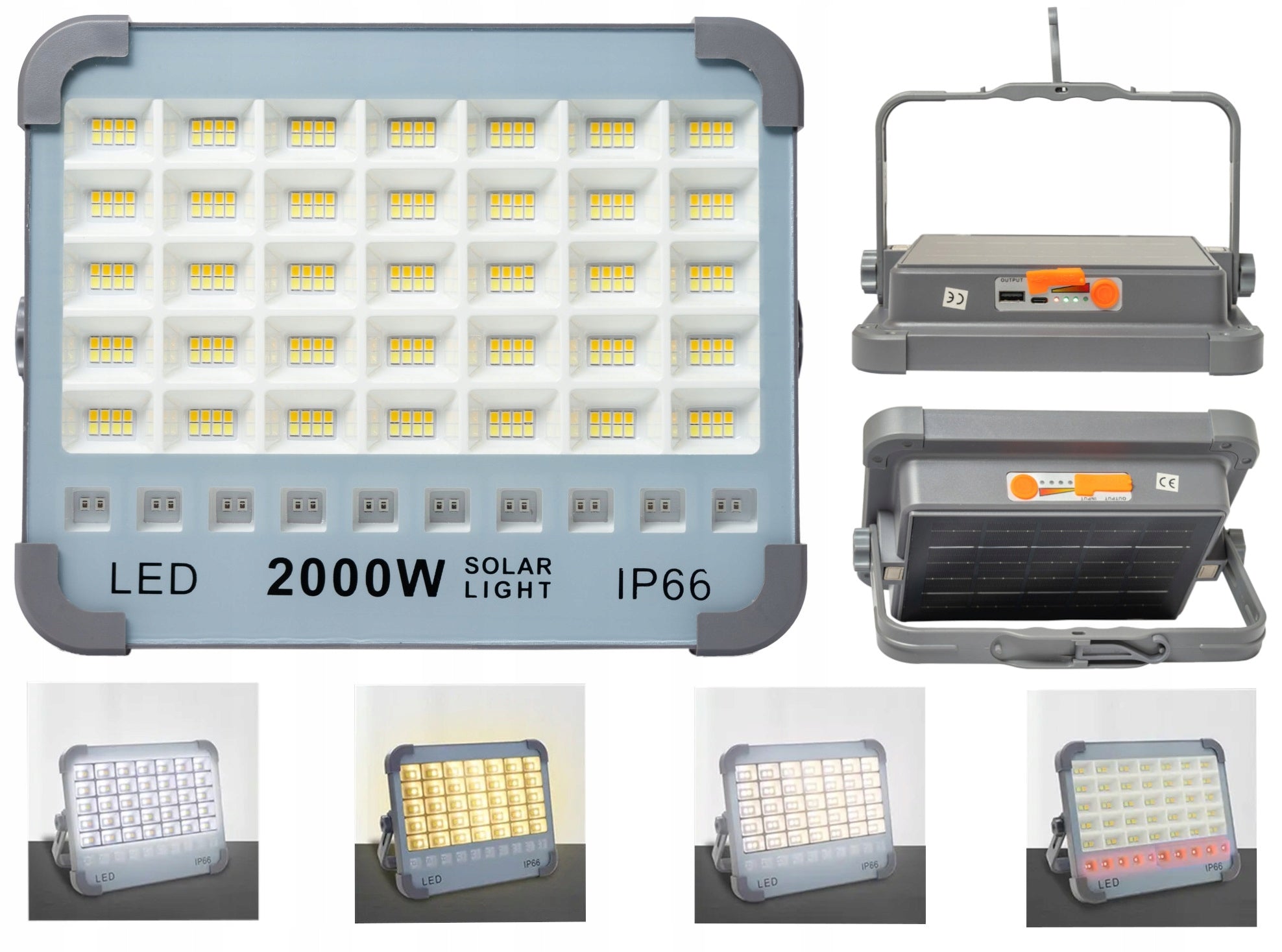 LED FLOODLIGHT HALOGEN PORTABLE REFLECTOR Powerful Solar Lamp Powerbank