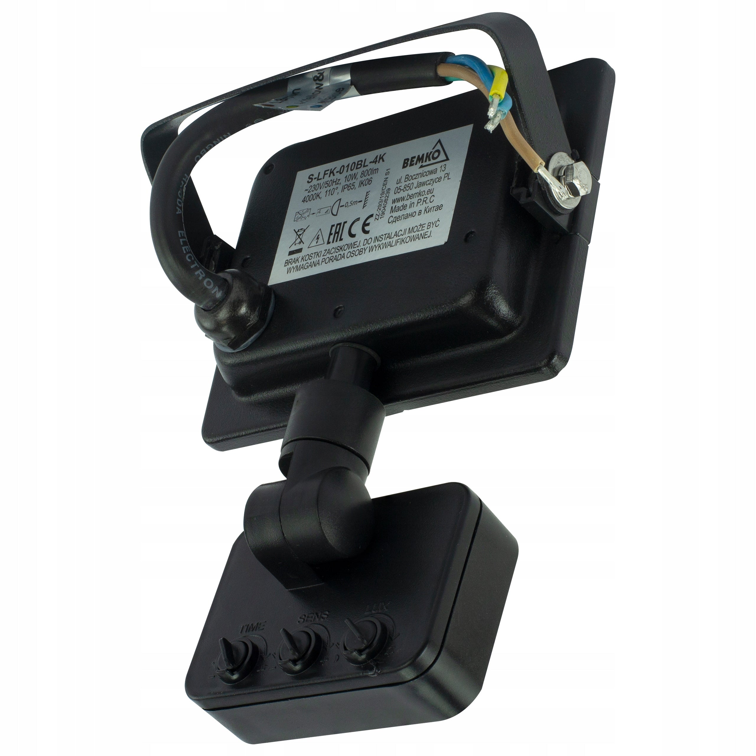 LED FLOODLIGHT KASTEL 10W 4000K IP65 WITH MOTION SENSOR Manufacturer code C64-S-LFK-010BL-4K