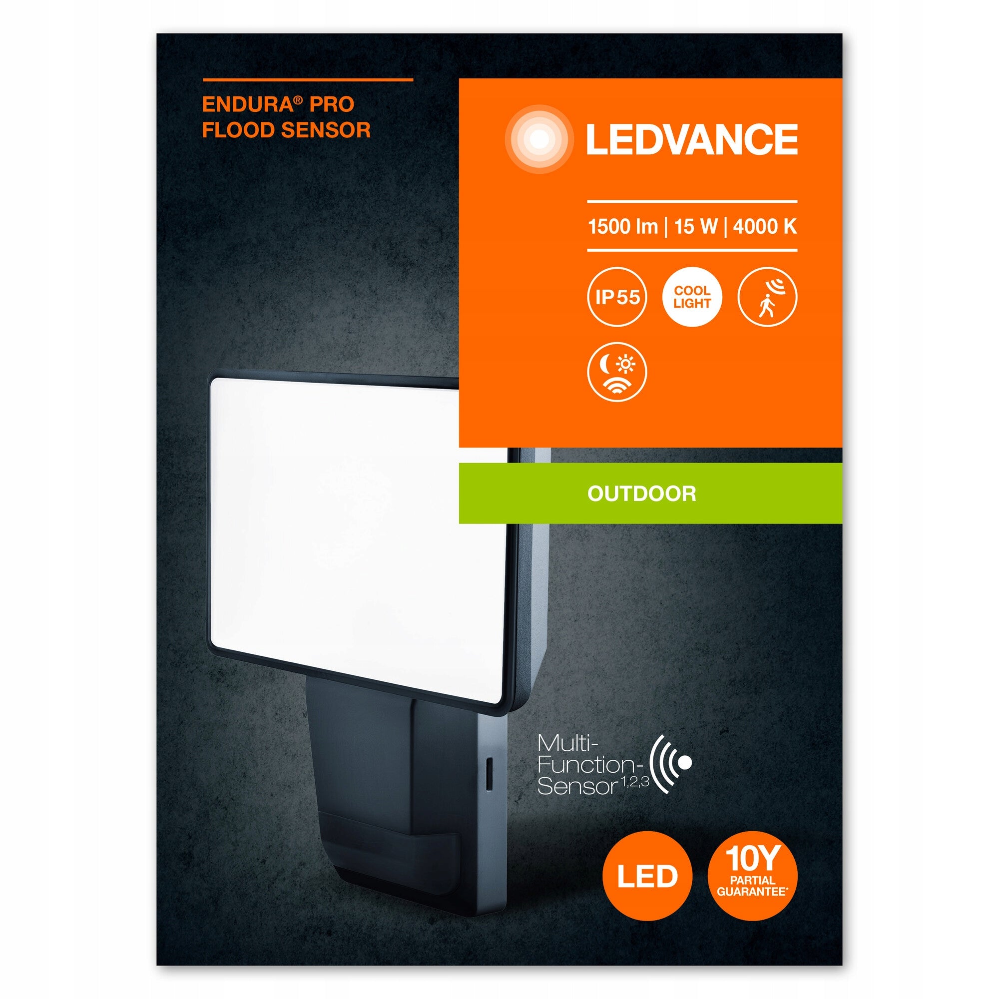 LED FLOODLIGHT LEDVANCE ENDURA 15W 1500lm 4000K SENSOR Color gray